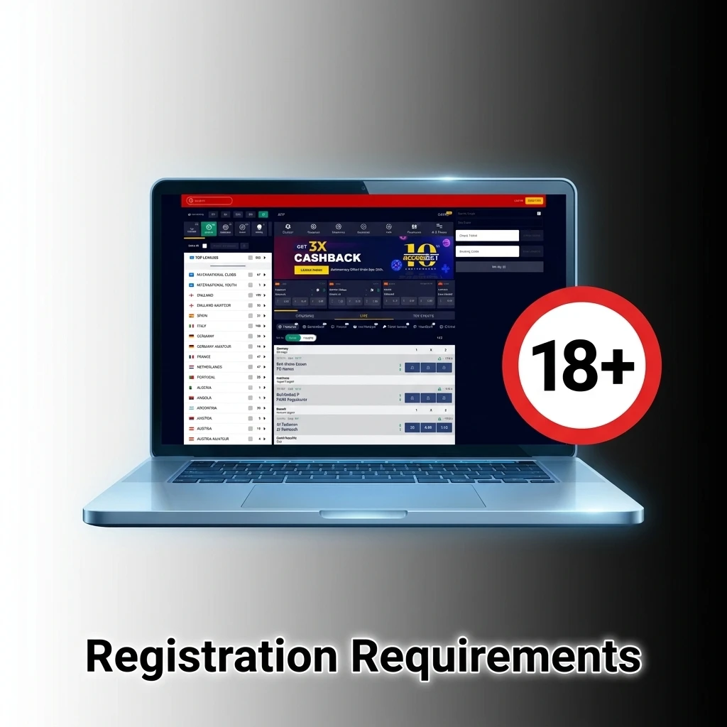 Account registration requirements checklist showing age verification, ID proof, and eligibility criteria for online betting platform