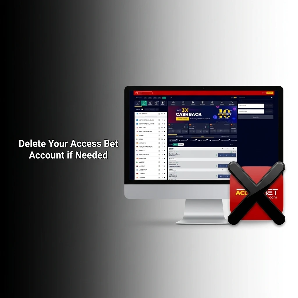 Steps to permanently delete an Access Bet account, including withdrawing balance and contacting support for closure